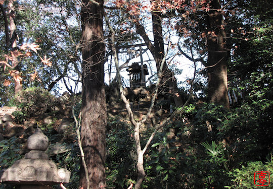 茅原浅間神社富士塚頂上の石祠